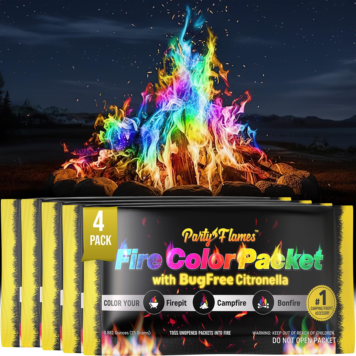 Amazon.com : Fire Color Changing Packets Fire Pit with Citronella